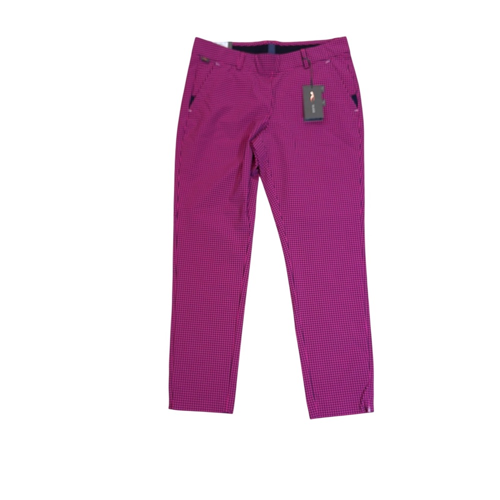 Kjus‎ Womens Ikala 7/8 Tregg Pattern Golf Pants Pink Gingham LG20-L07 Size 40